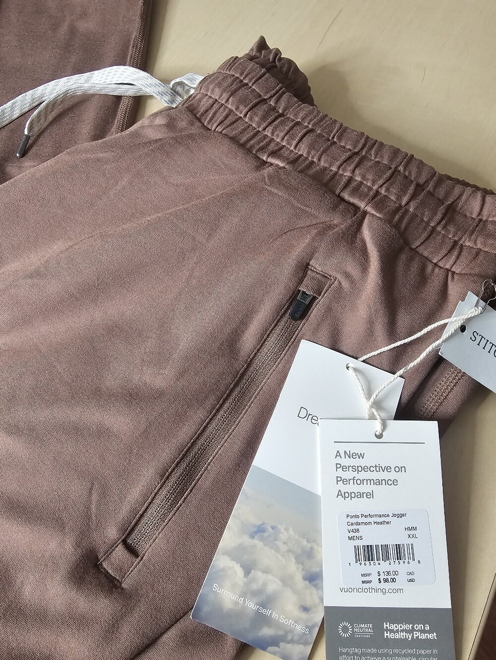 Nwt Vuori Mens Performance Jogger Sz XXL (#10) - Picture 4 of 4